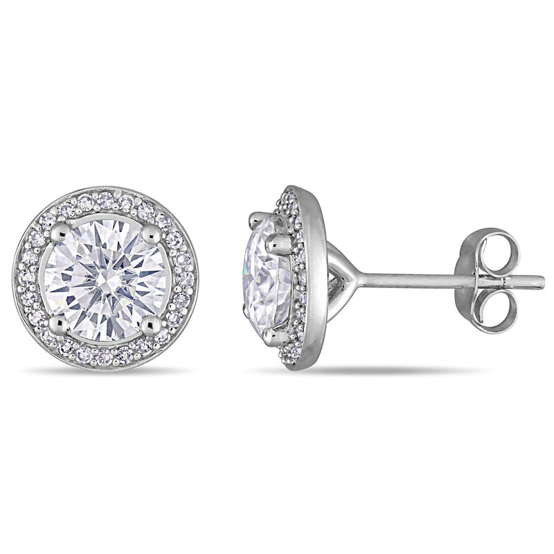 Moissanite Halo Earrings