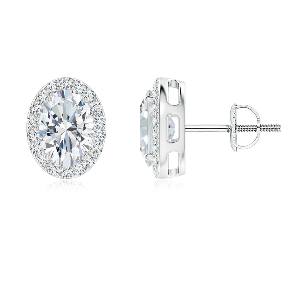 Moissanite Halo Earrings