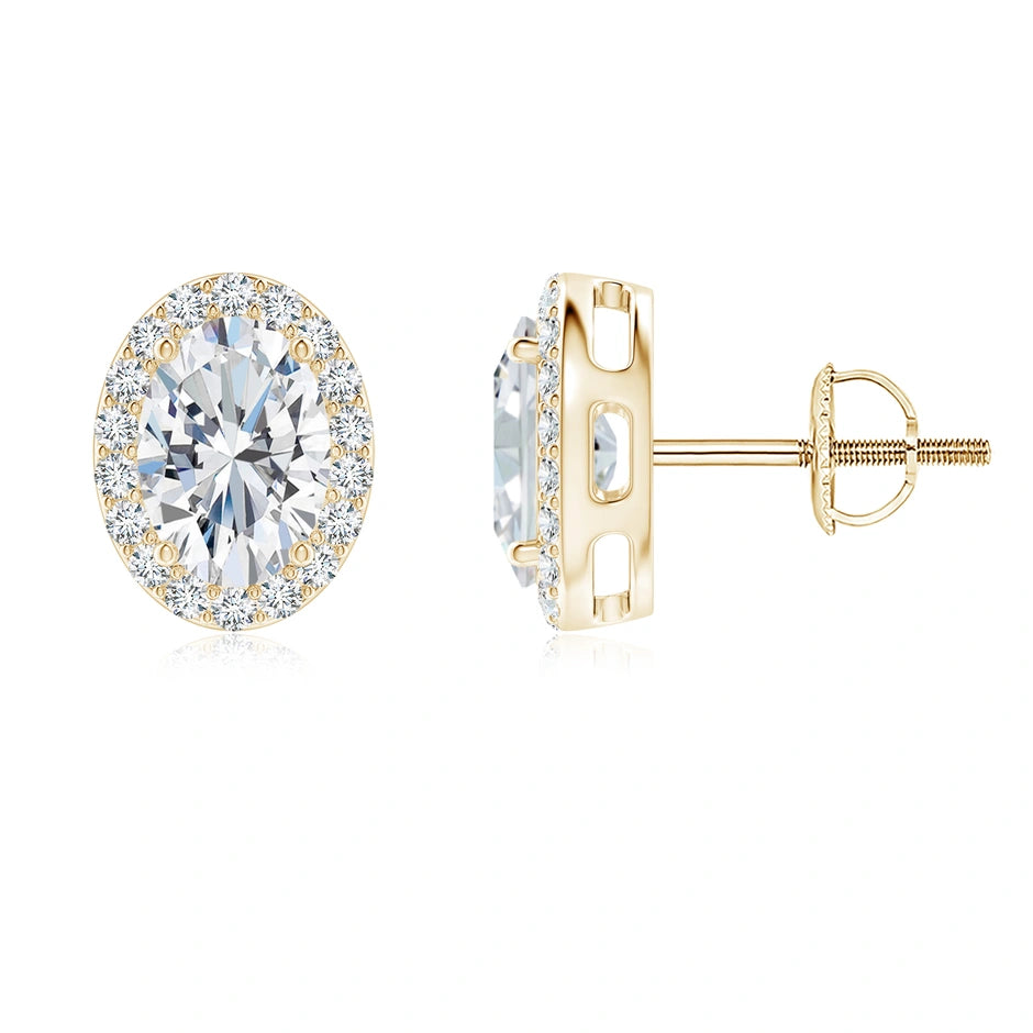 Moissanite Halo Earrings